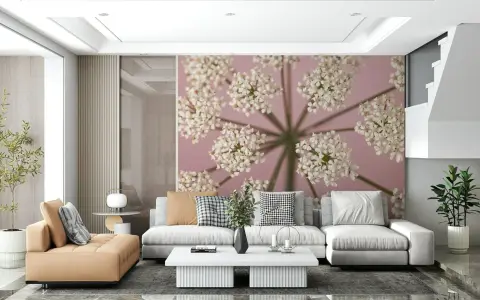 Delicate White Wildflower Blossom Wall Mural