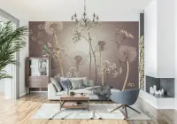 Dreamy Dandelion and Wildflower Botanical Mural
