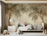 Whimsical Woodland Trees Wall Mural