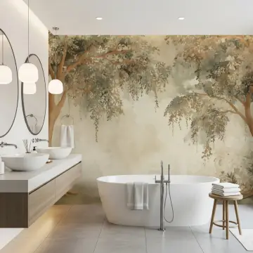 Whimsical Woodland Trees Wall Mural