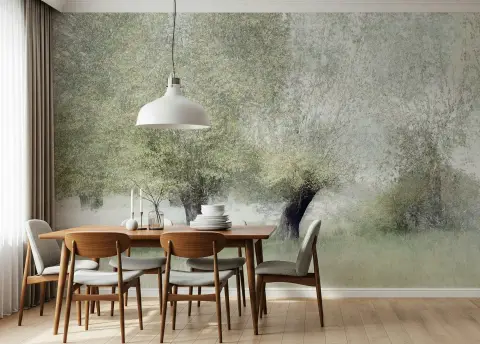 Subtle Olive Grove Wall Mural
