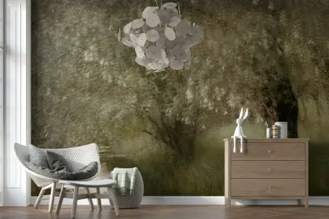 Soft Focus Forest Canopy Wall Mural