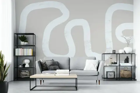 Minimalist Winding Abstract Wall Mural