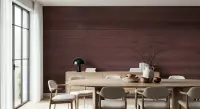 Deep Burgundy Wood Plank Wallpaper