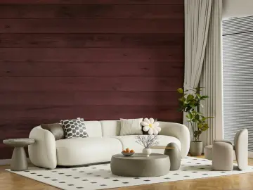 Deep Burgundy Wood Plank Wallpaper