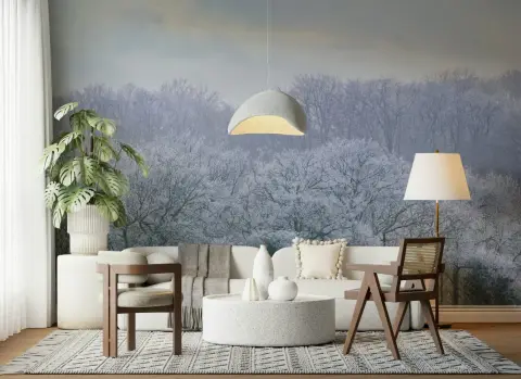 Frosted Winter Forest Wall Mural
