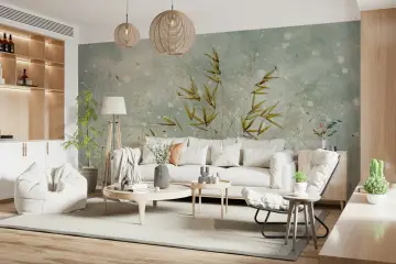 Golden Wisp Botanical Wall Mural