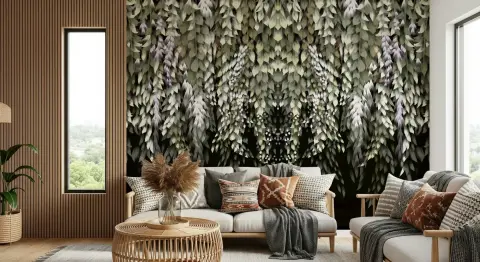 Ethereal Wisteria Cascade Wall Mural