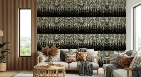 Elegant Dark Botanical Cascading Vine Wallpaper