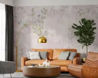 Wisteria and Lemon Blossom Floral Wallpaper