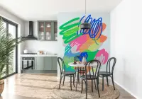 Vibrant Abstract Colour Splash Wall Mural