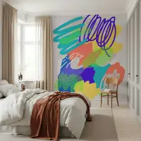 Dynamic Abstract Art Wallpaper with Colourful Strokes