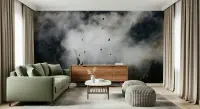 Misty Woodland Birds Scenic Wall Mural