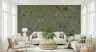 Enchanted Woodland Animals Sage Green Wall Mural 2