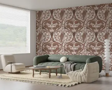 Vintage Woodland Owls and Squirrels Oak Tree Wallpaper