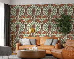 Whimsical Woodland Owl and Squirrel Pattern Wallpaper