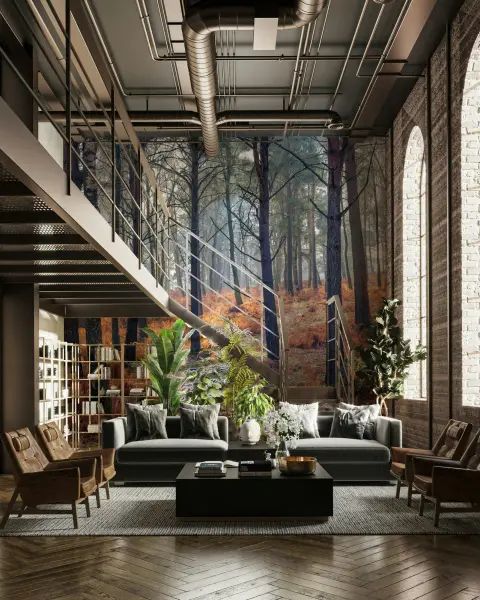 Autumn Woodland Forest Wall Mural
