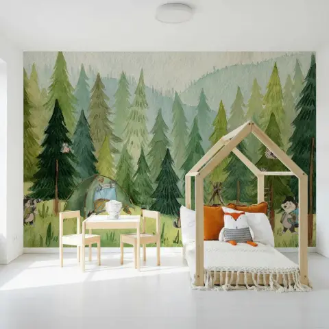 Woodland Adventure Camp Kids Wall Mural