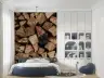 Rustic Stacked Woodpile Texture Wall Mural 3