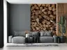 Rustic Stacked Woodpile Texture Wall Mural 4