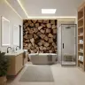 Rustic Stacked Woodpile Texture Wall Mural 5