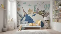 Iconic World Landmarks Kids' Wall Mural