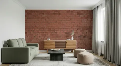 Authentic Worn Red Brick Pattern Wall Mural