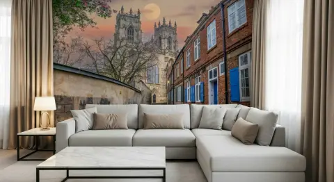 York Minster Cathedral and Old Street Wall Mural