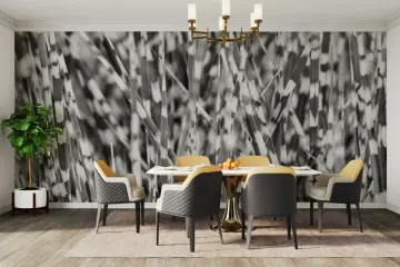 Monochrome Striped Grass Botanical Wall Mural