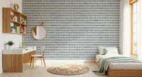 Geometric Cross Pattern Blue Beige Wallpaper