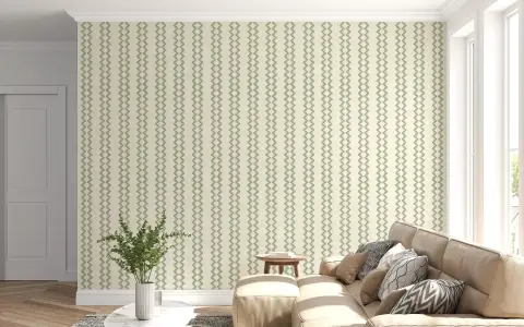 Subtle Sage Green Geometric Stripe Wallpaper
