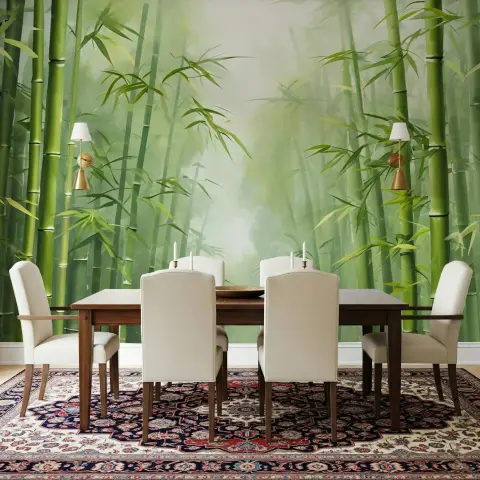 Misty Bamboo Forest Wall Mural