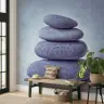 Stacked Zen Stones Wall Mural with Water Droplets 3