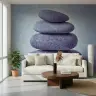 Stacked Zen Stones Wall Mural with Water Droplets 4