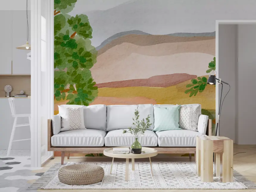 Painted Hillside Calm Wall Mural