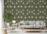 Vintage Olive Green Tulip Botanical Wallpaper 6