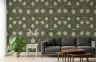 Vintage Olive Green Tulip Botanical Wallpaper 7