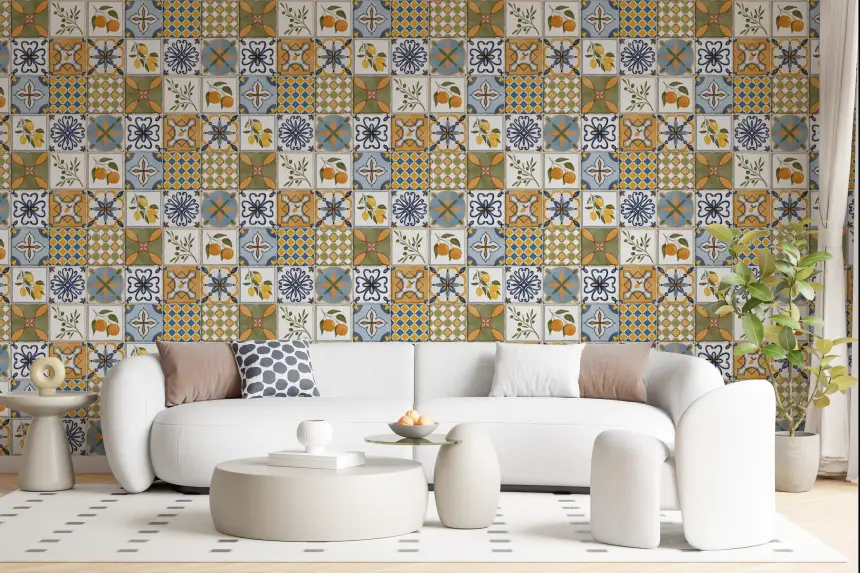Mediterranean Majolica Tiles Wallpaper