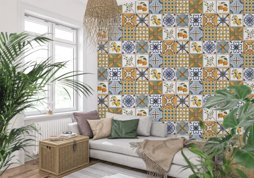 Mediterranean Majolica Tiles Wallpaper