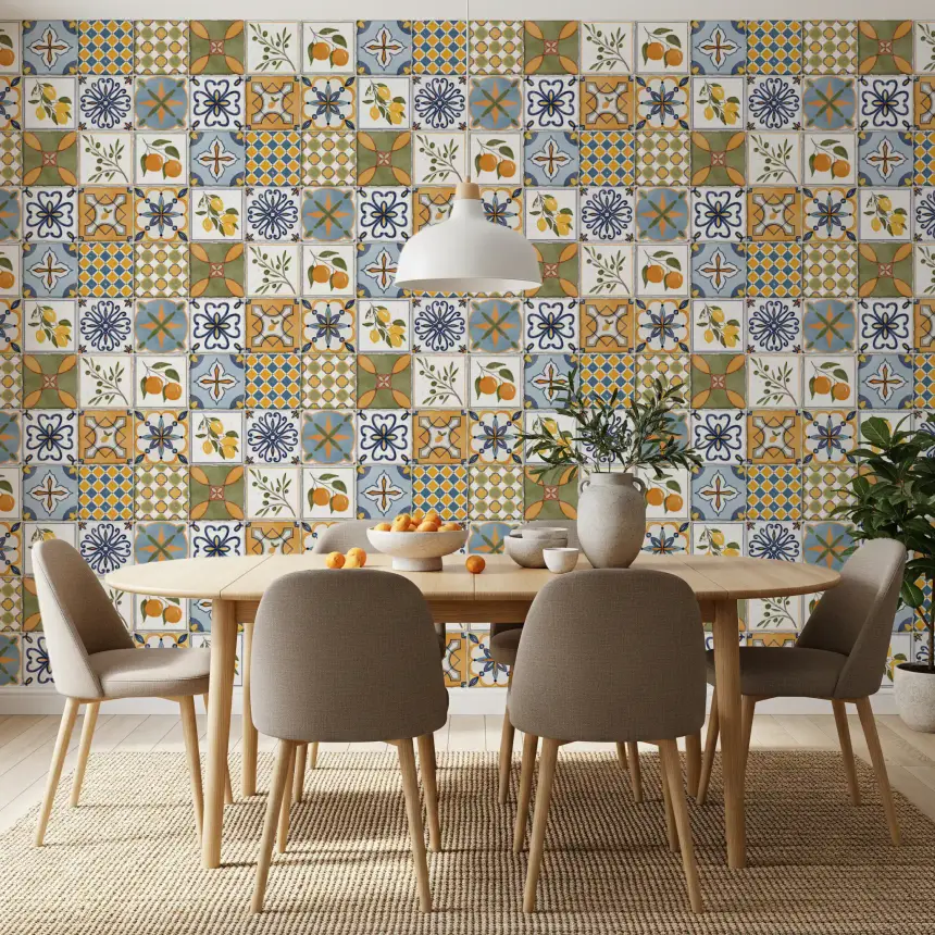 Mediterranean Majolica Tiles Wallpaper
