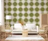 Contemporary Olive Green Quatrefoil Pattern Wallpaper 6