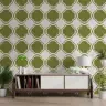 Contemporary Olive Green Quatrefoil Pattern Wallpaper 7