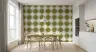 Contemporary Olive Green Quatrefoil Pattern Wallpaper 8