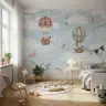 Whimsical Animals Hot Air Balloon Wall Mural 6
