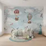 Whimsical Animals Hot Air Balloon Wall Mural 8