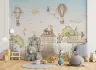 Whimsical Cityscape Animals Kids Wall Mural 8