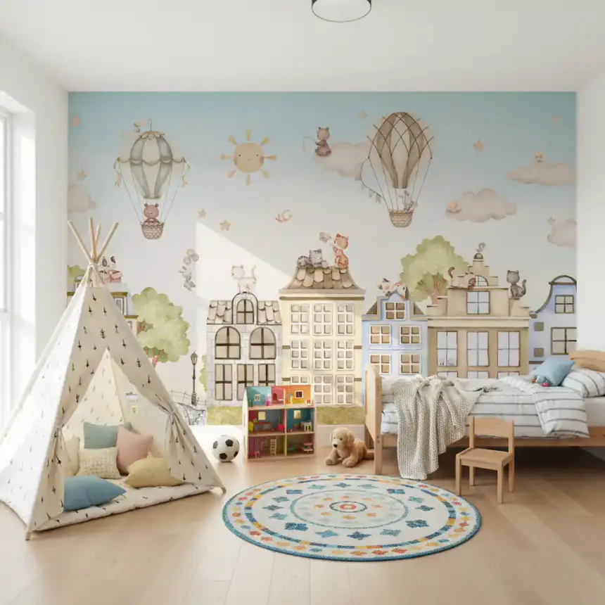 City Cats Wall Mural