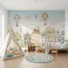 Whimsical Cityscape Animals Kids Wall Mural 6