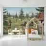 Playful Horses in Mountain Meadow Kids Wall Mural 8