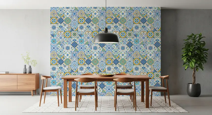 Mediterranean Hues/ Azulejo Tiles Wallpaper